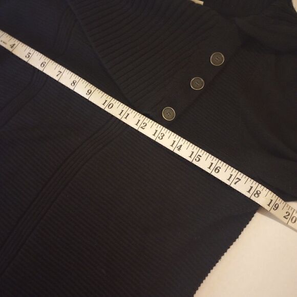 Style & Co. Black Acrylic shaw collar sweater with button accent - Picture 8 of 11